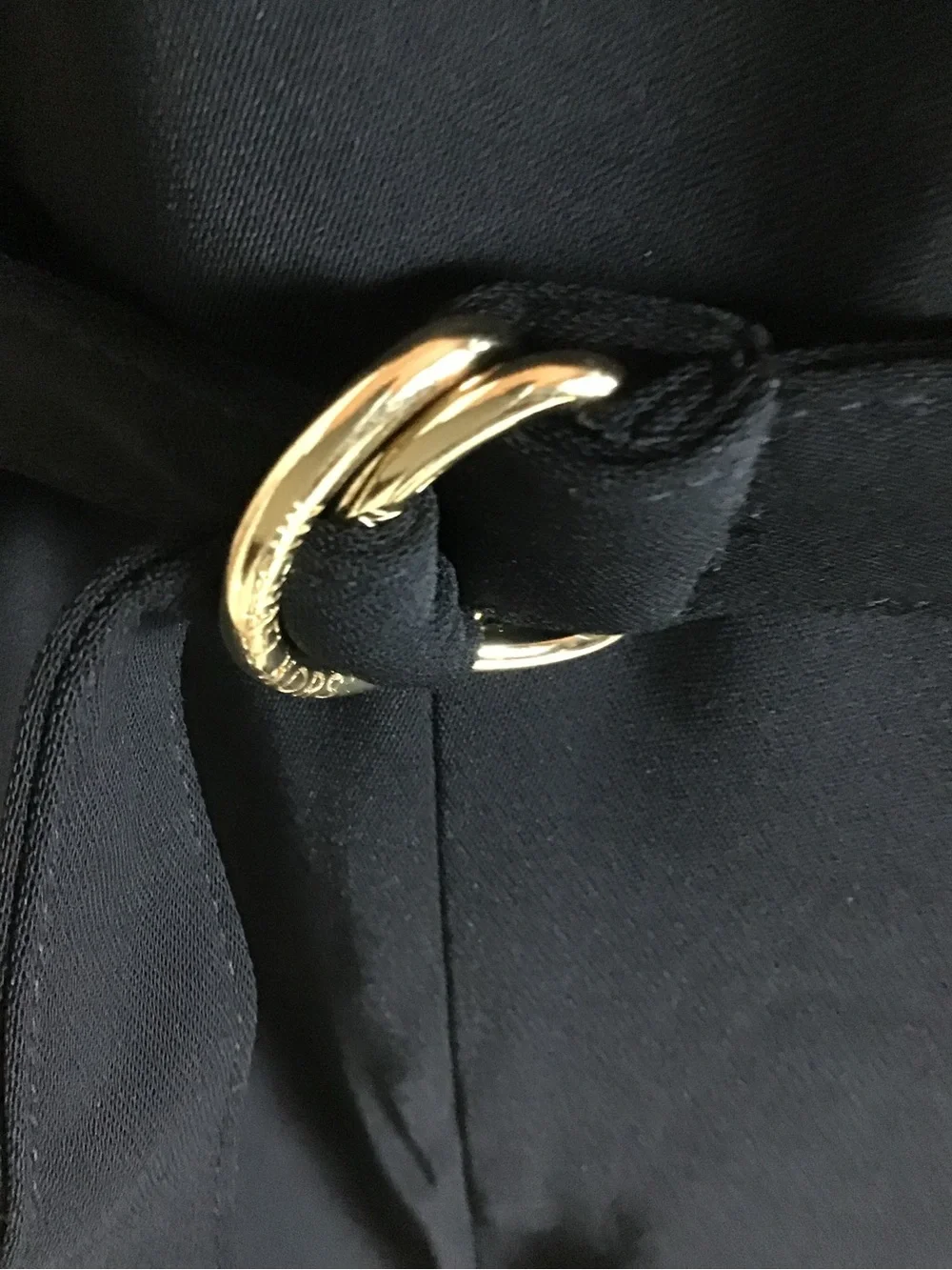 Michael Kors Sleeveless Black Belted Wide-Leg Jumpsuit with Gold Detail